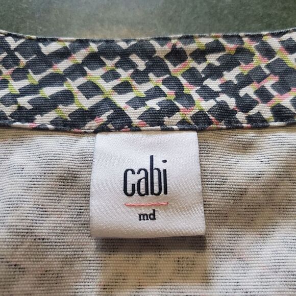 CAbi #5099 Multicolor Cliffside Geometric Pattern Moto Full Zip Jacket Size Medi - Picture 4 of 5